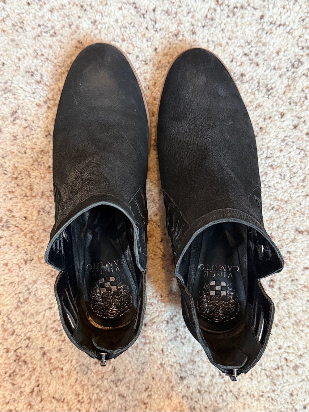 Vince Camuto Peera Black Tumbled Leather Ankle Boot - Picture 6 of 11